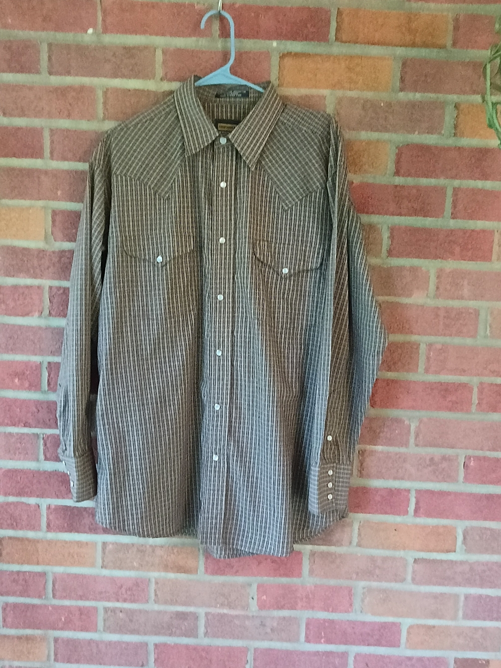 Panhandle Slim Western Men's Brown Striped Button-Up XL Shirt